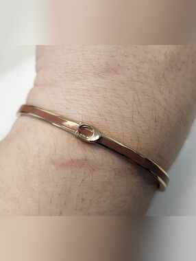 NWT Coach Brown/Gold-Tone Signature C Enamel Bangle Bracelet
